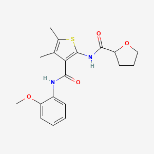 molecular formula C19H22N2O4S B4182515 N-{3-[(2-METHOXYPHENYL)CARBAMOYL]-4,5-DIMETHYL-2-THIENYL}TETRAHYDRO-2-FURANCARBOXAMIDE 