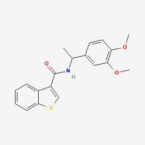 molecular formula C19H19NO3S B4182542 N-[1-(3,4-dimethoxyphenyl)ethyl]-1-benzothiophene-3-carboxamide 