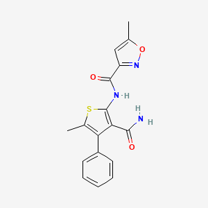molecular formula C17H15N3O3S B4182568 N-(3-carbamoyl-5-methyl-4-phenylthiophen-2-yl)-5-methyl-1,2-oxazole-3-carboxamide 