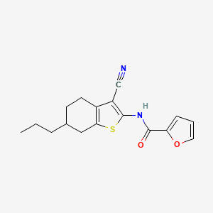molecular formula C17H18N2O2S B4182586 N-(3-CYANO-6-PROPYL-4,5,6,7-TETRAHYDRO-1-BENZOTHIOPHEN-2-YL)-2-FURAMIDE 