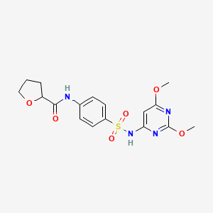 molecular formula C17H20N4O6S B4182587 N-{4-[(2,6-DIMETHOXY-4-PYRIMIDINYL)SULFAMOYL]PHENYL}TETRAHYDRO-2-FURANCARBOXAMIDE 