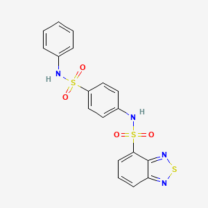 molecular formula C18H14N4O4S3 B4182594 N-[4-(phenylsulfamoyl)phenyl]-2,1,3-benzothiadiazole-4-sulfonamide 