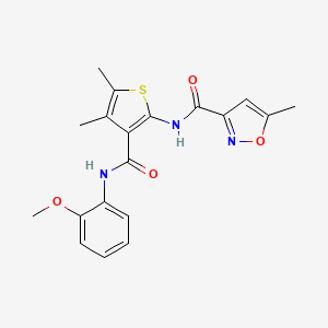 molecular formula C19H19N3O4S B4182619 N-(3-{[(2-methoxyphenyl)amino]carbonyl}-4,5-dimethyl-2-thienyl)-5-methyl-3-isoxazolecarboxamide 