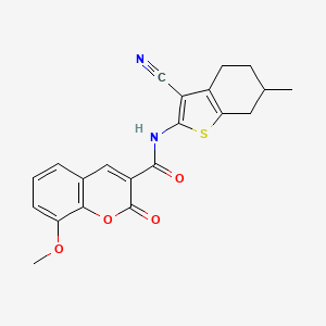 molecular formula C21H18N2O4S B4182622 N-(3-cyano-6-methyl-4,5,6,7-tetrahydro-1-benzothiophen-2-yl)-8-methoxy-2-oxo-2H-chromene-3-carboxamide 