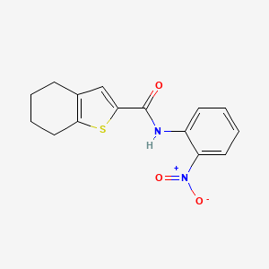 molecular formula C15H14N2O3S B4182680 N-(2-nitrophenyl)-4,5,6,7-tetrahydro-1-benzothiophene-2-carboxamide 