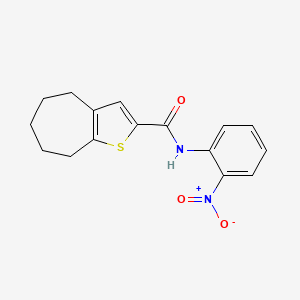 molecular formula C16H16N2O3S B4182729 N-(2-NITROPHENYL)-4H5H6H7H8H-CYCLOHEPTA[B]THIOPHENE-2-CARBOXAMIDE 