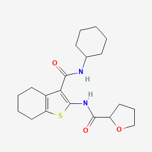 molecular formula C20H28N2O3S B4182791 N-[3-(cyclohexylcarbamoyl)-4,5,6,7-tetrahydro-1-benzothiophen-2-yl]tetrahydrofuran-2-carboxamide 
