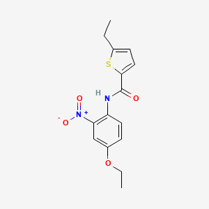 molecular formula C15H16N2O4S B4182876 N-(4-ethoxy-2-nitrophenyl)-5-ethylthiophene-2-carboxamide 