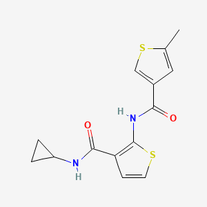 molecular formula C14H14N2O2S2 B4182884 N-CYCLOPROPYL-2-(5-METHYLTHIOPHENE-3-AMIDO)THIOPHENE-3-CARBOXAMIDE 