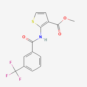 molecular formula C14H10F3NO3S B4182903 methyl 2-(3-(trifluoromethyl)benzamido)thiophene-3-carboxylate 