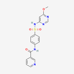 molecular formula C17H15N5O4S B4182923 N-{4-[(6-methoxypyrimidin-4-yl)sulfamoyl]phenyl}pyridine-3-carboxamide 