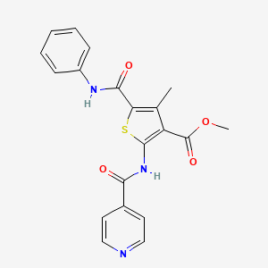molecular formula C20H17N3O4S B4182950 METHYL 4-METHYL-5-(PHENYLCARBAMOYL)-2-(PYRIDINE-4-AMIDO)THIOPHENE-3-CARBOXYLATE 