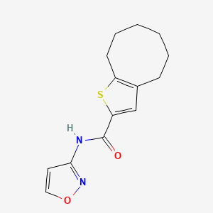 molecular formula C14H16N2O2S B4183069 N-(12-OXAZOL-3-YL)-4H5H6H7H8H9H-CYCLOOCTA[B]THIOPHENE-2-CARBOXAMIDE 