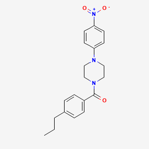 molecular formula C20H23N3O3 B4183223 [4-(4-NITROPHENYL)PIPERAZINO](4-PROPYLPHENYL)METHANONE 