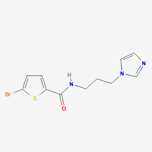 molecular formula C11H12BrN3OS B4183228 5-bromo-N-[3-(1H-imidazol-1-yl)propyl]thiophene-2-carboxamide 