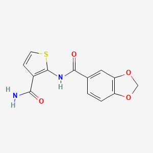 molecular formula C13H10N2O4S B4183260 N-(3-carbamoylthiophen-2-yl)-1,3-benzodioxole-5-carboxamide 