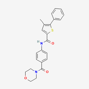 molecular formula C23H22N2O3S B4183262 4-methyl-N-[4-(morpholine-4-carbonyl)phenyl]-5-phenylthiophene-2-carboxamide 