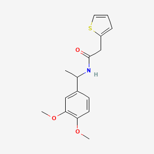 molecular formula C16H19NO3S B4183312 N-[1-(3,4-dimethoxyphenyl)ethyl]-2-(thiophen-2-yl)acetamide 