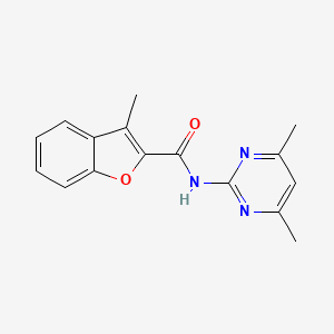 molecular formula C16H15N3O2 B4183332 N-(4,6-dimethylpyrimidin-2-yl)-3-methyl-1-benzofuran-2-carboxamide 