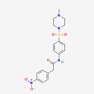 molecular formula C19H22N4O5S B4183372 N-{4-[(4-methylpiperazin-1-yl)sulfonyl]phenyl}-2-(4-nitrophenyl)acetamide 