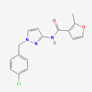 molecular formula C16H14ClN3O2 B4183420 N-{1-[(4-CHLOROPHENYL)METHYL]-1H-PYRAZOL-3-YL}-2-METHYLFURAN-3-CARBOXAMIDE 