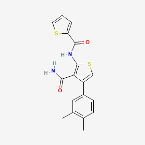 molecular formula C18H16N2O2S2 B4183440 N-[3-Carbamoyl-4-(3,4-dimethylphenyl)2-thienyl]thiophene-2-carboxamide 