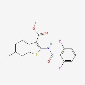 molecular formula C18H17F2NO3S B4183461 methyl 2-[(2,6-difluorobenzoyl)amino]-6-methyl-4,5,6,7-tetrahydro-1-benzothiophene-3-carboxylate 