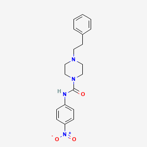 molecular formula C19H22N4O3 B4183637 N-(4-nitrophenyl)-4-(2-phenylethyl)piperazine-1-carboxamide 