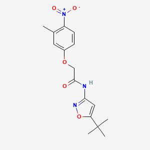 molecular formula C16H19N3O5 B4183660 N-(5-TERT-BUTYL-12-OXAZOL-3-YL)-2-(3-METHYL-4-NITROPHENOXY)ACETAMIDE 