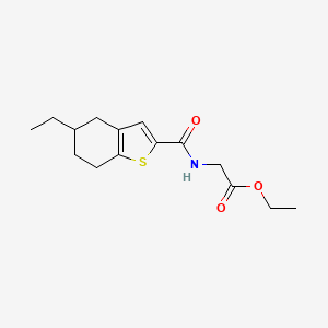 molecular formula C15H21NO3S B4183665 ETHYL 2-{[(5-ETHYL-4,5,6,7-TETRAHYDRO-1-BENZOTHIOPHEN-2-YL)CARBONYL]AMINO}ACETATE 