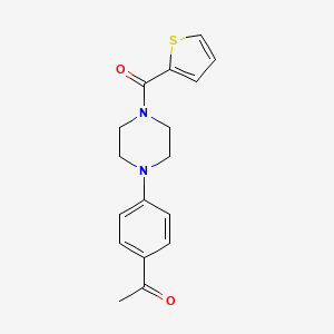 molecular formula C17H18N2O2S B4183719 1-{4-[4-(2-THIENYLCARBONYL)PIPERAZINO]PHENYL}-1-ETHANONE 