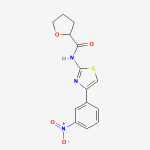 molecular formula C14H13N3O4S B4183809 N-[4-(3-nitrophenyl)-1,3-thiazol-2-yl]tetrahydrofuran-2-carboxamide 