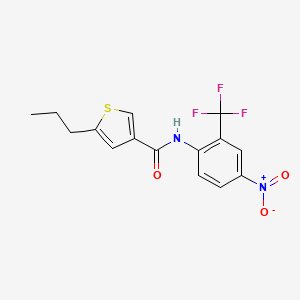 molecular formula C15H13F3N2O3S B4183830 N-[4-nitro-2-(trifluoromethyl)phenyl]-5-propylthiophene-3-carboxamide 