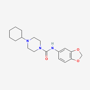 molecular formula C18H25N3O3 B4183877 N-(1,3-benzodioxol-5-yl)-4-cyclohexylpiperazine-1-carboxamide 