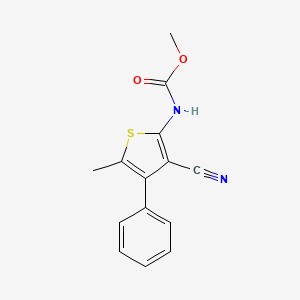 molecular formula C14H12N2O2S B4183990 methyl (3-cyano-5-methyl-4-phenyl-2-thienyl)carbamate 