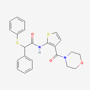 molecular formula C23H22N2O3S2 B4184033 N-[3-(MORPHOLINE-4-CARBONYL)THIOPHEN-2-YL]-2-PHENYL-2-(PHENYLSULFANYL)ACETAMIDE 