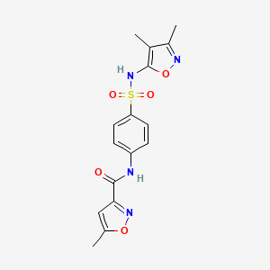 molecular formula C16H16N4O5S B4184044 N-{4-[(3,4-DIMETHYL-5-ISOXAZOLYL)SULFAMOYL]PHENYL}-5-METHYL-3-ISOXAZOLECARBOXAMIDE 