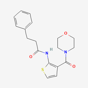 molecular formula C18H20N2O3S B4184094 N-[3-(morpholine-4-carbonyl)thiophen-2-yl]-3-phenylpropanamide 