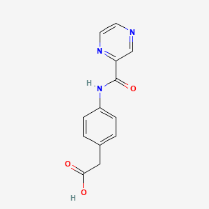 molecular formula C13H11N3O3 B4184148 [4-(PYRAZINE-2-AMIDO)PHENYL]ACETIC ACID 