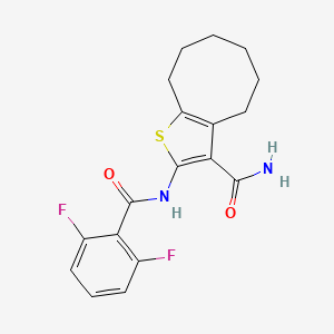molecular formula C18H18F2N2O2S B4184200 2-[(2,6-difluorobenzoyl)amino]-4,5,6,7,8,9-hexahydrocycloocta[b]thiophene-3-carboxamide 