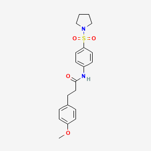 molecular formula C20H24N2O4S B4184292 3-(4-methoxyphenyl)-N-[4-(pyrrolidine-1-sulfonyl)phenyl]propanamide 