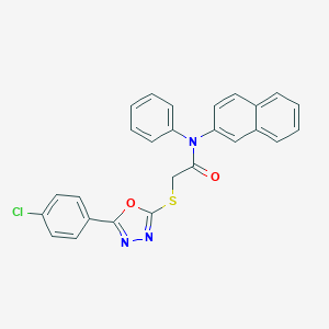 molecular formula C26H18ClN3O2S B418435 2-((5-(4-Chlorophenyl)-1,3,4-oxadiazol-2-yl)thio)-N-(naphthalen-2-yl)-N-phenylacetamide CAS No. 332910-06-2
