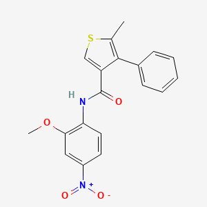 molecular formula C19H16N2O4S B4184358 N-(2-methoxy-4-nitrophenyl)-5-methyl-4-phenylthiophene-3-carboxamide 