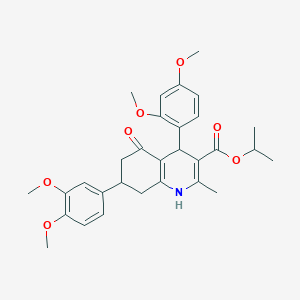 molecular formula C30H35NO7 B418444 Propan-2-yl 4-(2,4-dimethoxyphenyl)-7-(3,4-dimethoxyphenyl)-2-methyl-5-oxo-1,4,5,6,7,8-hexahydroquinoline-3-carboxylate 