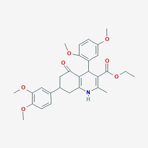 molecular formula C29H33NO7 B418445 Ethyl 4-(2,5-dimethoxyphenyl)-7-(3,4-dimethoxyphenyl)-2-methyl-5-oxo-1,4,5,6,7,8-hexahydroquinoline-3-carboxylate 