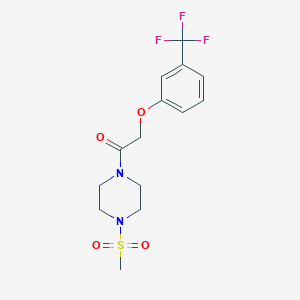 molecular formula C14H17F3N2O4S B4184466 1-[4-(METHYLSULFONYL)PIPERAZINO]-2-[3-(TRIFLUOROMETHYL)PHENOXY]-1-ETHANONE 