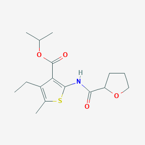 molecular formula C16H23NO4S B4184479 Propan-2-yl 4-ethyl-5-methyl-2-[(tetrahydrofuran-2-ylcarbonyl)amino]thiophene-3-carboxylate 