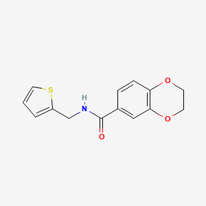 molecular formula C14H13NO3S B4184493 N-[(THIOPHEN-2-YL)METHYL]-2,3-DIHYDRO-1,4-BENZODIOXINE-6-CARBOXAMIDE 