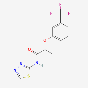 molecular formula C12H10F3N3O2S B4184505 N-(1,3,4-thiadiazol-2-yl)-2-[3-(trifluoromethyl)phenoxy]propanamide 