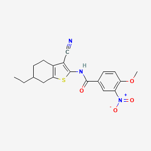 molecular formula C19H19N3O4S B4184540 N-(3-cyano-6-ethyl-4,5,6,7-tetrahydro-1-benzothiophen-2-yl)-4-methoxy-3-nitrobenzamide 